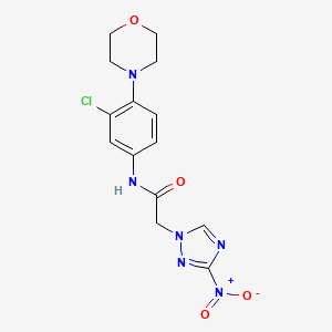 molecular formula C14H15ClN6O4 B3494697 N-[3-chloro-4-(4-morpholinyl)phenyl]-2-(3-nitro-1H-1,2,4-triazol-1-yl)acetamide 