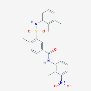 molecular formula C23H23N3O5S B3494708 3-{[(2,3-dimethylphenyl)amino]sulfonyl}-4-methyl-N-(2-methyl-3-nitrophenyl)benzamide 