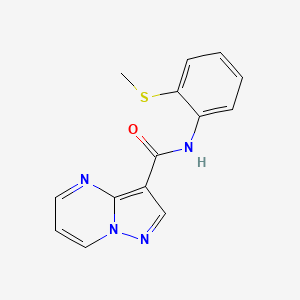 molecular formula C14H12N4OS B3494721 N-[2-(methylthio)phenyl]pyrazolo[1,5-a]pyrimidine-3-carboxamide 