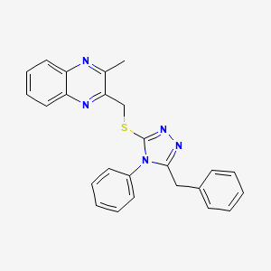 molecular formula C25H21N5S B3494734 2-{[(5-benzyl-4-phenyl-4H-1,2,4-triazol-3-yl)sulfanyl]methyl}-3-methylquinoxaline 