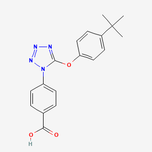 molecular formula C18H18N4O3 B3494740 4-[5-(4-Tert-butylphenoxy)tetrazol-1-yl]benzoic acid 