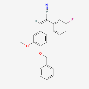 (2E)-3-[4-(benzyloxy)-3-methoxyphenyl]-2-(3-fluorophenyl)prop-2-enenitrile