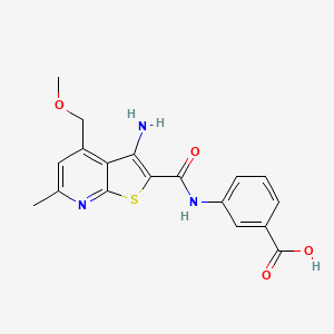 3-({[3-amino-4-(methoxymethyl)-6-methylthieno[2,3-b]pyridin-2-yl]carbonyl}amino)benzoic acid