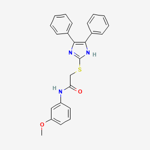 molecular formula C24H21N3O2S B3494783 2-[(4,5-diphenyl-1H-imidazol-2-yl)sulfanyl]-N-(3-methoxyphenyl)acetamide 