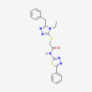 2-[(5-benzyl-4-ethyl-4H-1,2,4-triazol-3-yl)thio]-N-(5-phenyl-1,3,4-thiadiazol-2-yl)acetamide