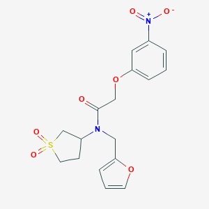 molecular formula C17H18N2O7S B349480 N-(1,1-dioxothiolan-3-yl)-N-(furan-2-ylmethyl)-2-(3-nitrophenoxy)acetamide CAS No. 846590-09-8