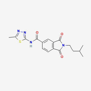 2-(3-methylbutyl)-N-(5-methyl-1,3,4-thiadiazol-2-yl)-1,3-dioxo-5-isoindolinecarboxamide