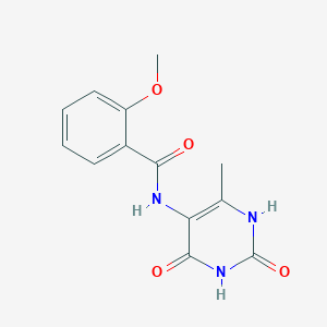 molecular formula C13H13N3O4 B3494868 2-methoxy-N-(6-methyl-2,4-dioxo-1H-pyrimidin-5-yl)benzamide 