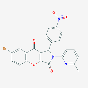 molecular formula C23H14BrN3O5 B349487 7-Bromo-2-(6-methyl-2-pyridinyl)-1-(4-nitrophenyl)-1,2-dihydrochromeno[2,3-c]pyrrole-3,9-dione CAS No. 844456-87-7
