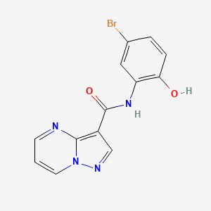 molecular formula C13H9BrN4O2 B3494879 N-(5-bromo-2-hydroxyphenyl)pyrazolo[1,5-a]pyrimidine-3-carboxamide 