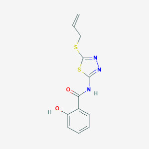 molecular formula C12H11N3O2S2 B349491 2-hydroxy-N-[5-(prop-2-en-1-ylsulfanyl)-1,3,4-thiadiazol-2-yl]benzamide CAS No. 874398-59-1