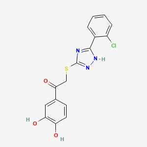 molecular formula C16H12ClN3O3S B3494928 2-[[5-(2-chlorophenyl)-1H-1,2,4-triazol-3-yl]sulfanyl]-1-(3,4-dihydroxyphenyl)ethanone CAS No. 696623-57-1