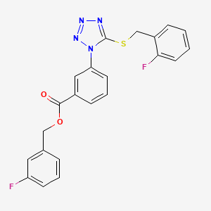 molecular formula C22H16F2N4O2S B3494944 (3-Fluorophenyl)methyl 3-[5-[(2-fluorophenyl)methylsulfanyl]tetrazol-1-yl]benzoate 