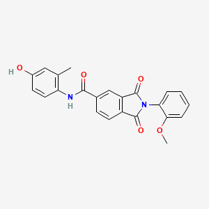 molecular formula C23H18N2O5 B3494945 N-(4-hydroxy-2-methylphenyl)-2-(2-methoxyphenyl)-1,3-dioxo-5-isoindolinecarboxamide 