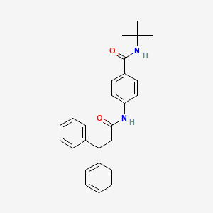 molecular formula C26H28N2O2 B3494986 N-tert-butyl-4-(3,3-diphenylpropanoylamino)benzamide 