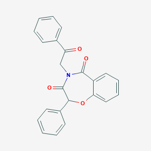 molecular formula C23H17NO4 B349499 4-(2-Oxo-2-phenylethyl)-2-phenyl-1,4-benzoxazepin-3,5(2H,4H)-dion CAS No. 904508-98-1