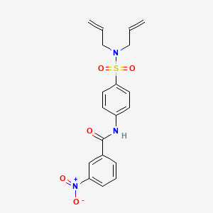 molecular formula C19H19N3O5S B3495023 N-{4-[(diallylamino)sulfonyl]phenyl}-3-nitrobenzamide 