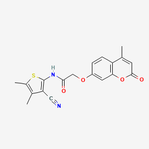 N-(3-cyano-4,5-dimethylthiophen-2-yl)-2-((4-methyl-2-oxo-2H-chromen-7-yl)oxy)acetamide