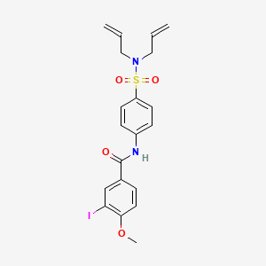 molecular formula C20H21IN2O4S B3495032 N-{4-[(diallylamino)sulfonyl]phenyl}-3-iodo-4-methoxybenzamide 