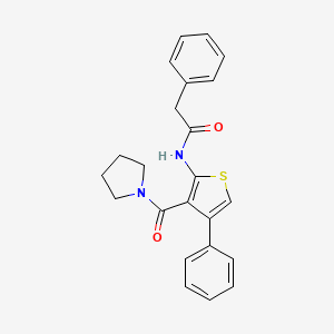 molecular formula C23H22N2O2S B3495034 2-phenyl-N-[4-phenyl-3-(pyrrolidin-1-ylcarbonyl)thiophen-2-yl]acetamide 