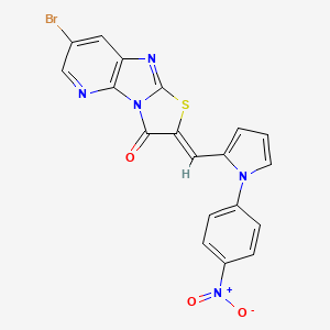 molecular formula C19H10BrN5O3S B3495051 (4Z)-10-bromo-4-[[1-(4-nitrophenyl)pyrrol-2-yl]methylidene]-5-thia-2,7,12-triazatricyclo[6.4.0.02,6]dodeca-1(8),6,9,11-tetraen-3-one 