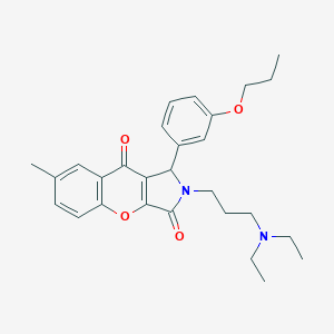 molecular formula C28H34N2O4 B349507 2-(3-(Diethylamino)propyl)-7-methyl-1-(3-propoxyphenyl)-1,2-dihydrochromeno[2,3-c]pyrrole-3,9-dione CAS No. 893351-98-9