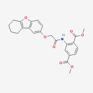 molecular formula C24H23NO7 B3495079 Dimethyl 2-[[2-(6,7,8,9-tetrahydrodibenzofuran-2-yloxy)acetyl]amino]benzene-1,4-dicarboxylate 