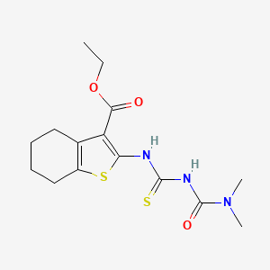 molecular formula C15H21N3O3S2 B3495085 ethyl 2-[({[(dimethylamino)carbonyl]amino}carbonothioyl)amino]-4,5,6,7-tetrahydro-1-benzothiophene-3-carboxylate 