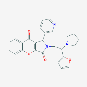 molecular formula C26H23N3O4 B349510 2-[2-(2-Furyl)-2-(1-pyrrolidinyl)ethyl]-1-(3-pyridinyl)-1,2-dihydrochromeno[2,3-c]pyrrole-3,9-dione CAS No. 901660-84-2