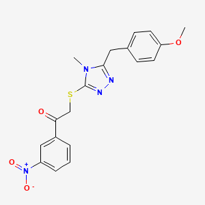 2-{[5-(4-methoxybenzyl)-4-methyl-4H-1,2,4-triazol-3-yl]sulfanyl}-1-(3-nitrophenyl)ethanone