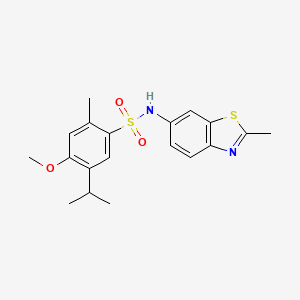 molecular formula C19H22N2O3S2 B3495129 4-METHOXY-2-METHYL-N-(2-METHYL-1,3-BENZOTHIAZOL-6-YL)-5-(PROPAN-2-YL)BENZENE-1-SULFONAMIDE 