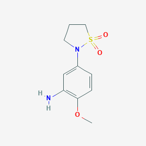 molecular formula C10H14N2O3S B349515 5-(1,1-二氧化异噻唑烷-2-基)-2-甲氧基苯胺 CAS No. 927963-79-9