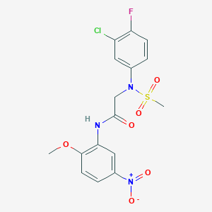 N~2~-(3-chloro-4-fluorophenyl)-N~1~-(2-methoxy-5-nitrophenyl)-N~2~-(methylsulfonyl)glycinamide