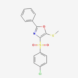 4-(4-Chlorobenzenesulfonyl)-5-(methylsulfanyl)-2-phenyl-1,3-oxazole