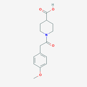 molecular formula C15H19NO4 B349518 1-[(4-Methoxyphenyl)acetyl]-4-piperidinecarboxylic acid CAS No. 1017214-21-9