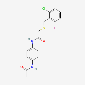 N-[4-(acetylamino)phenyl]-2-[(2-chloro-6-fluorobenzyl)thio]acetamide