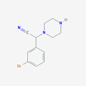 2-(3-Bromophenyl)-2-(piperazin-1-YL)acetonitrile