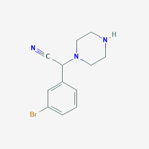 molecular formula C12H14BrN3 B349519 2-(3-溴苯基)-2-(哌嗪-1-基)乙腈 CAS No. 1000406-42-7