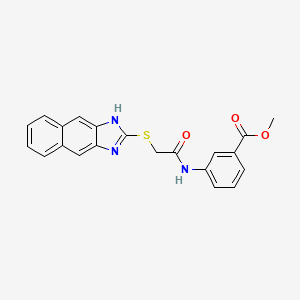 molecular formula C21H17N3O3S B3495198 METHYL 3-(2-{1H-NAPHTHO[2,3-D]IMIDAZOL-2-YLSULFANYL}ACETAMIDO)BENZOATE 