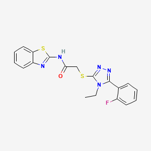 N-(1,3-benzothiazol-2-yl)-2-{[4-ethyl-5-(2-fluorophenyl)-4H-1,2,4-triazol-3-yl]sulfanyl}acetamide