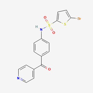 molecular formula C16H11BrN2O3S2 B3495208 5-bromo-N-[4-(pyridine-4-carbonyl)phenyl]thiophene-2-sulfonamide 