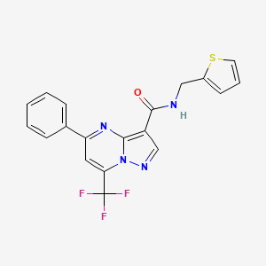 5-phenyl-N-(thiophen-2-ylmethyl)-7-(trifluoromethyl)pyrazolo[1,5-a]pyrimidine-3-carboxamide