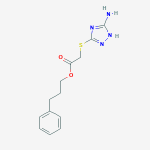 molecular formula C13H16N4O2S B349524 3-phenylpropyl [(5-amino-4H-1,2,4-triazol-3-yl)sulfanyl]acetate CAS No. 692763-01-2