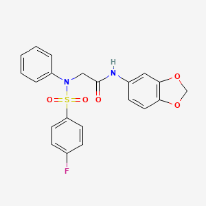 N~1~-1,3-benzodioxol-5-yl-N~2~-[(4-fluorophenyl)sulfonyl]-N~2~-phenylglycinamide