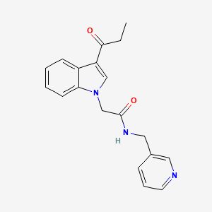 molecular formula C19H19N3O2 B3495260 2-(3-PROPANOYL-1H-INDOL-1-YL)-N-[(PYRIDIN-3-YL)METHYL]ACETAMIDE 