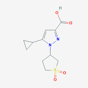 molecular formula C11H14N2O4S B349528 5-cyclopropyl-1-(1,1-dioxidotetrahydro-3-thienyl)-1H-pyrazole-3-carboxylic acid CAS No. 956687-00-6