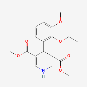 molecular formula C19H23NO6 B3495311 3,5-DIMETHYL 4-[3-METHOXY-2-(PROPAN-2-YLOXY)PHENYL]-1,4-DIHYDROPYRIDINE-3,5-DICARBOXYLATE 