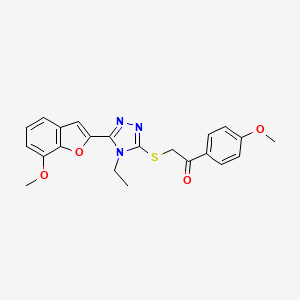 2-{[4-ethyl-5-(7-methoxy-1-benzofuran-2-yl)-4H-1,2,4-triazol-3-yl]sulfanyl}-1-(4-methoxyphenyl)ethanone