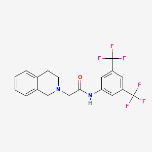 molecular formula C19H16F6N2O B3495329 N-[3,5-bis(trifluoromethyl)phenyl]-2-(3,4-dihydro-2(1H)-isoquinolinyl)acetamide 