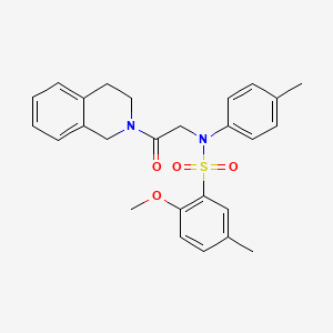 N-[2-(3,4-dihydro-1H-isoquinolin-2-yl)-2-oxoethyl]-2-methoxy-5-methyl-N-(4-methylphenyl)benzenesulfonamide